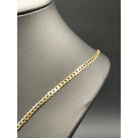 Unisex 9ct Yellow Gold Curb Link Necklace with Cross Pendant