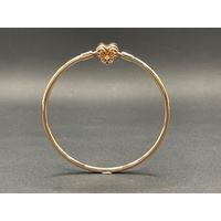 Ladies Rose Gold Plated Metal Round Bangle