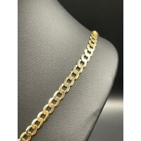 Men's 10ct Yellow Gold Curb Link Necklace with Cross Pendant