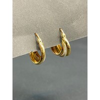 Ladies 18ct Yellow Gold Huggie Hoop Earrings