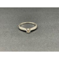 Ladies 10ct White Gold Diamond Ring