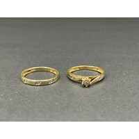 Ladies 9ct Yellow Gold Diamond Ring Set