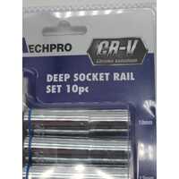 Mechpro 10 Piece Metric Deep Socket Set on Rail 3/8 Inch Drive MPBSK124K