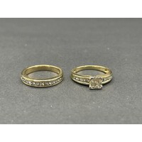 Ladies 18ct Yellow Gold Diamond Ring Set