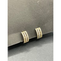 Ladies 9ct Yellow Gold Huggie Hoop Earrings