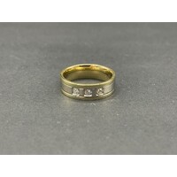 Mens 9ct Yellow Gold Diamond Ring