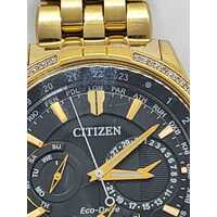 Citizen Eco-Drive Gold Tone Watch Metal Band with Diamond 8729-S115752