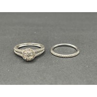 Ladies 14ct White Gold Diamond Ring Set