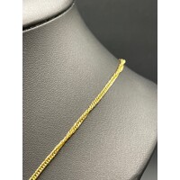 Ladies 18ct Yellow Gold Tight Curb Link Necklace & Knot Pendant