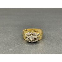 Ladies 18ct Yellow Gold 3 in 1 Diamond Ring