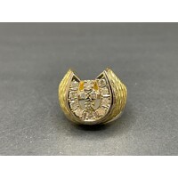 Mens 18ct Yellow Gold Diamond Ring