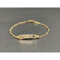 Childs 9ct Yellow Gold Figaro Link ID Bracelet