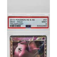 Pokémon TCG 2010 HG and SS Mew Holo Triumphant PSA Mint 9 Collectable Card