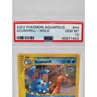 Pokémon TCG 2003 Aquapolis Azumarill #H4 Holo E-Reader Card PSA GEM MT 10