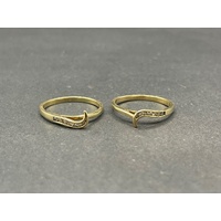 Ladies 9ct Yellow Gold Diamond Ring Set Ring