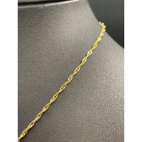 Ladies 18ct Yellow Gold Singapore Link Necklace & Cross Pendant