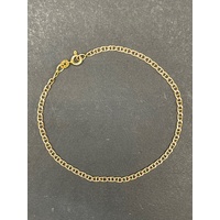 Unisex 9ct Yellow Gold Anchor Link Bracelet