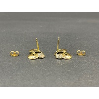 Ladies 18ct Yellow Gold Cubic Zirconia Stud Earrings