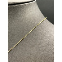 Ladies 18ct Yellow Gold Bead Link Necklace & Cross Pendant