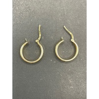 Ladies 9ct Yellow Gold Round Hoop Earrings