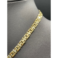 Ladies 18ct Yellow Gold Fancy Flat Link Necklace