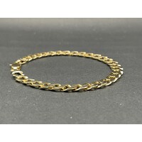 Mens 9ct Yellow Gold Curb Link Bracelet