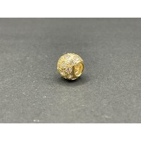 Ladies 14ct Yellow Gold Cubic Zirconia Bead Charm