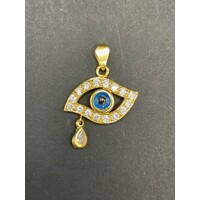 Ladies 18ct Yellow Gold Evil Eye Pendant