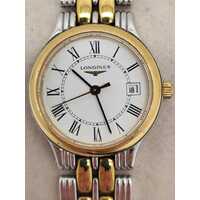 Longines Ladies Quartz Two-Tone Gold Silver Bracelet White Dial Watch L5.149.3