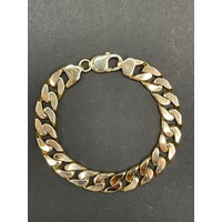 Mens 9ct Yellow Gold Chunky Curb Link Bracelet