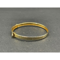 Child's 9ct Yellow Gold Round Adjustable Bangle