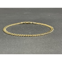 Ladies 9ct Yellow Gold Oval Double Curb Link Bracelet