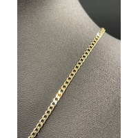 Ladies 9ct Yellow Gold Curb Link Chain & Diamond Cluster Pendant