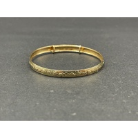 Child's 9ct Yellow Gold Round Adjustable Bangle