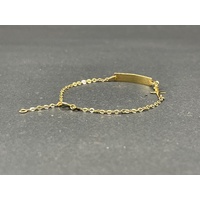 Childs 9ct Yellow Gold Cable Link ID Bracelet