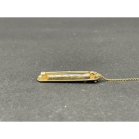 Child's 9ct Yellow Gold Rectangle ID Brooch Pin