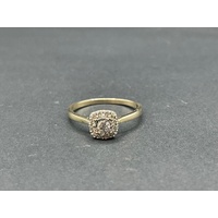 Ladies 9ct Yellow Gold Diamond Cluster Ring