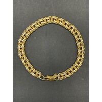 Ladies 14ct Yellow Gold Double Curb Link Bracelet