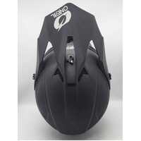 Oneal Flat Solid Black MX Helmet (Size L) Lightweight Impact-Resistant