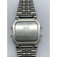 Casio Vintage World Time A500W Stainless Steel Silver Digital Unisex Watch