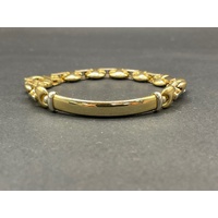 Mens 18ct Yellow Gold Fancy Bubble Link Bracelet