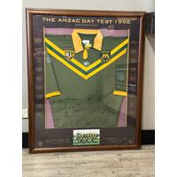 Australian RL The ANZAC Day Test 1998 Collectable Signed and Framed Jersey