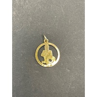 Unisex 9ct Yellow Gold Round Pendant