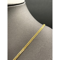 Unisex 18ct Yellow Gold Double Curb Link Necklace with Crucifix Pendant