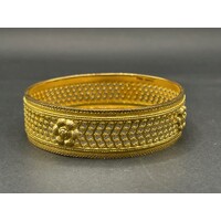 Ladies 21ct Yellow Gold Round Bangle