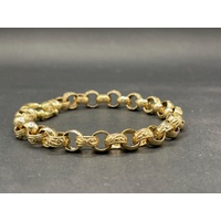 Ladies 9ct Yellow Gold Belcher Link Bracelet