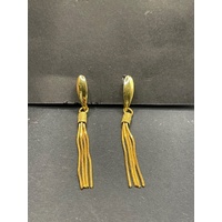 Ladies 21ct Yellow Gold Dangle Tassel Earrings