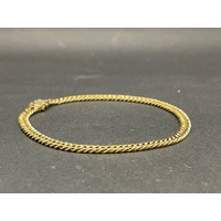 Unisex 18ct Yellow Gold Flat Curb Link Bracelet