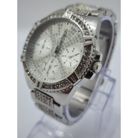 Guess Ladies Silver Tone Multi-function Stainless Steel Watch W1156L1