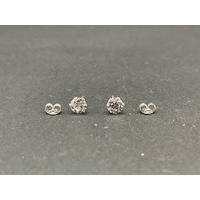 Ladies 18ct White Gold Cubic Zirconia Stud Earrings